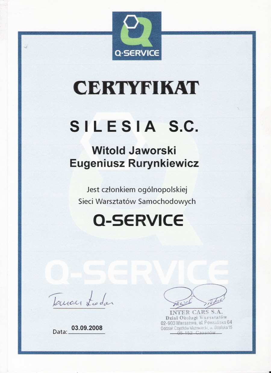 certyfikat q-service